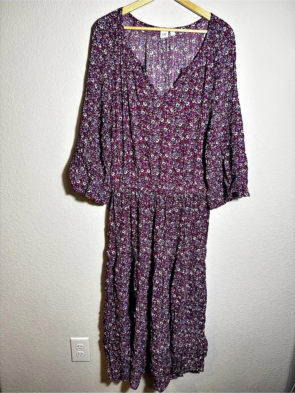 Gap Floral Maxi Dress in Purple L Tall Like New